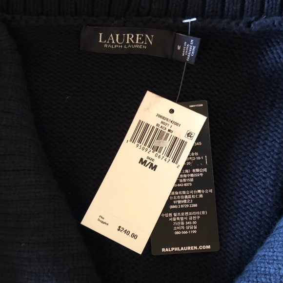 NWT Ralph Lauren Black Erindaria Aztec/ Fair Isle cardigan in size M - Picture 9 of 9